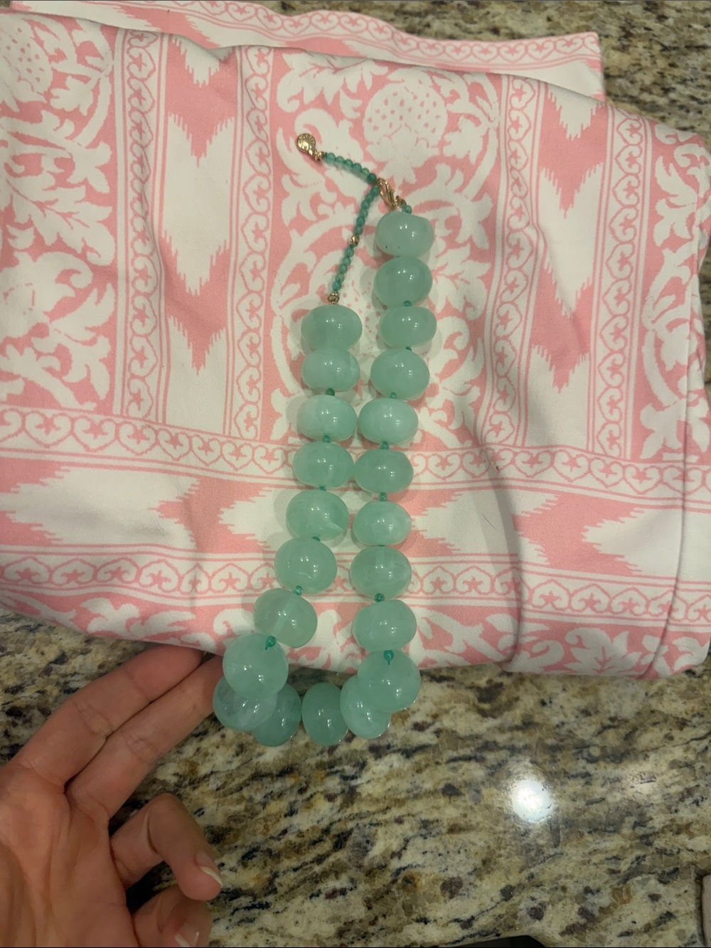 BaubleBar Mint Green Beaded Necklace
